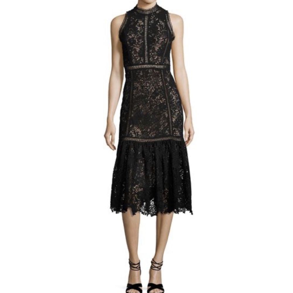 Rebecca Taylor lace dress black size 6